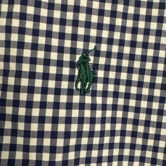 Ralph Lauren Men’s XL Navy Blue & White Check Long Sleeve Button Down Shirt - Picture 2 of 6